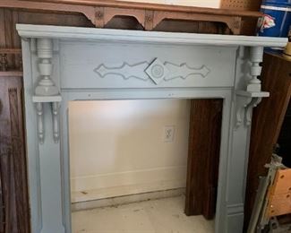 #152	Blue-painted Wood Mantle - 48x9x48 - Inside 33x35	 $40.00 - sold
#153	Iron 3 Rack Quilt Hanger Stand   - 27x13x36	 $75.00 
