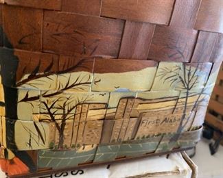 #155	Wooden Purse w/Hand-Painted Huntsville Scenes  	 $40.00 
