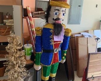 #185	Metal Wire w/Fabric Tall Nutcracker - 76" Tall	 $45.00 
