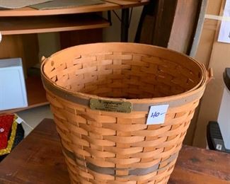 #196	Longaberger Bankers Waste Basket - 13" Tall	 $40.00 

