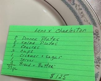 #219	Lenox Charleston 33pc Set	 $125.00 
