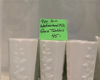 #232	Westmorland Milk Glass Tumblers - 9pc set	 $45.00 
