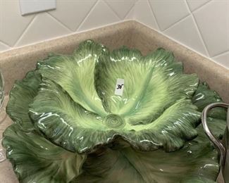 Kaldun & Bogle Lettuce Punch Bowl w/underplate	 $30.00 
