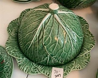 #247	Bordallo Pinneiro Portugal china Lettuce Covered Cake Stand	 $70.00 

