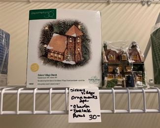 #292	Dickens 2 pc. - Ornaments Church, Dedblock Arms	 $30.00 
