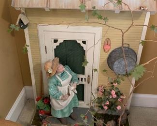 #297	Miniature of Woman Feeding Chickens - 24"x33	 $100.00 
