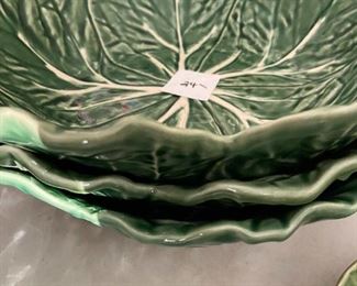 #309		Bordallo Pinneiro Portugal china Lettuce (3) large salad bowls $24 ea	 $72.00 	
