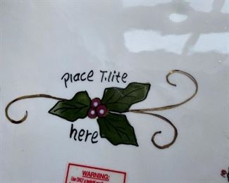 #320	ceramic church with base and tea lights by Blue Sky 	 $80.00 	
