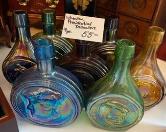 #321	Wheaton presidential l decanters 7 pieces with President's head on bottles	 $50.00 	
