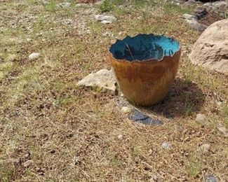 2 Large Glazed Pots
