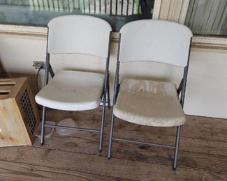 2 Lifetime Folding Plastic Chairs