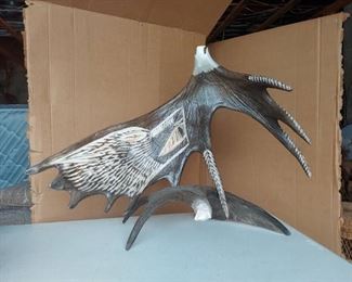 Eagle Carved Antlers