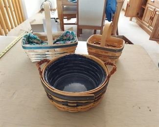3 longaberger baskets