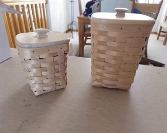 2 longaberger baskets with lids