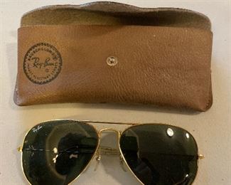 Ray-Ban sunglasses and case.