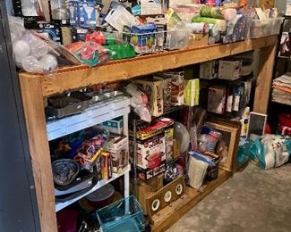One third of basement full of household items