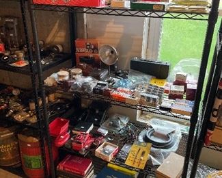 Baseball, football, race cards. Vintage cameras and supplies.