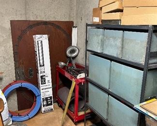 Parts cart, train track, Pex line