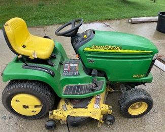 John Deere GX 255 tractor, with snowblower and leaf bagger.