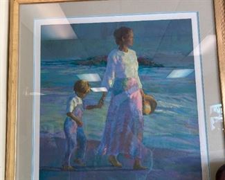 Don Hatfield "Making Footprints" Signed and Numbered Print 278/300. Matted and Framed