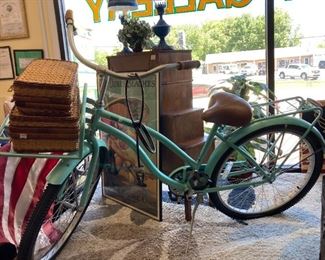 Hollandia Turquoise Bike with Basket Rack