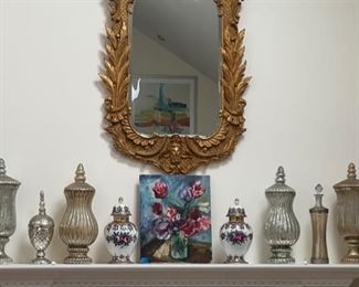 Lovely vintage home decor throughout including mirrors & original art