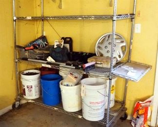 Stainless Steel Rolling Storage Rack With 3 Shelves, 67.5" x 70" x 24"