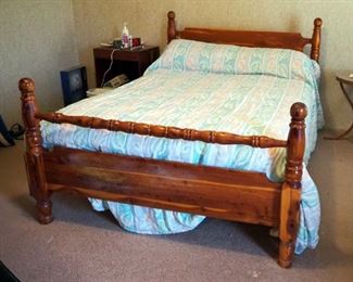 Cedar Full Size Bed, Including Headboard 42.5" x 58", Footboard 33.5" x 58", Mattress, And Box Spring