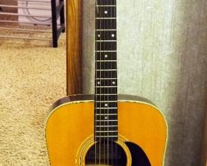 Vintage 1970's Epiphone FT-145N Norlan Japanese Natural Acoustic 6-String Guitar, With Carrying Case