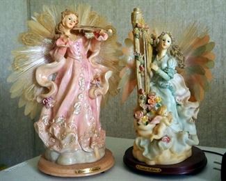 Eleco Fiber Optic Angel Chambord Collection Angel Lamps, Qty 2, 16" Tall