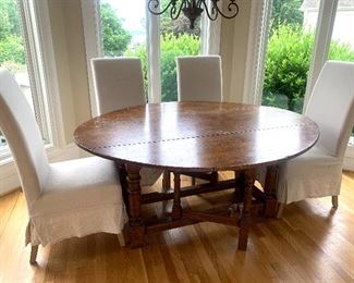 Antique gateleg table & 4 Parson-style chairs (table and chairs priced separately)