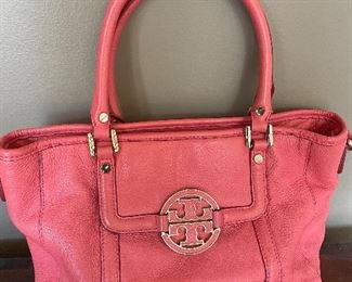 Tory Burch coral leather hand bag