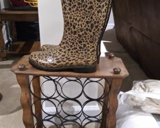 Wine rack and cute boots