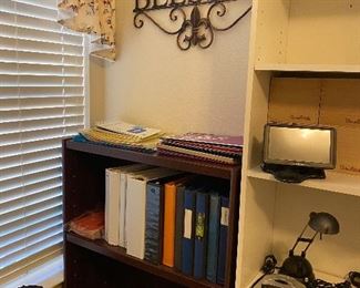 Book shelves, metal art