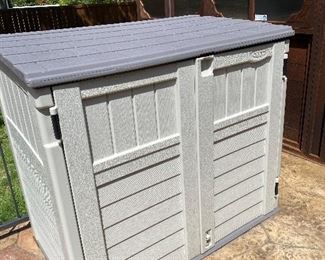 Extra large plastic storage cabinet. Opens from top & front.