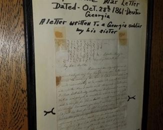 Confederate War Letter Dated Oct 28 1861