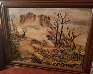 Homer L. Moore painting of The Battle of Lookout Mountain