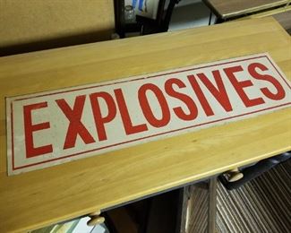 Tin Explosives Sign
