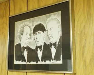 Three Stooges S. Newman Drawing