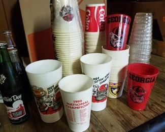 Georgia Bulldogs 1980 National Champions Drinking Cups (This home has several pieces from UGA) 