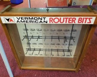 Display case for Router Bits from an old hardware store
