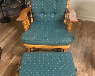 #2	Oak Glider Rocker Chair & Ottoman	 $75.00 
