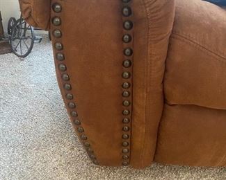 #27	Double Reclining Brown Microfiber Sofa (as is few spots) 88" Long 	 $175.00 
