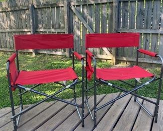#43	(2) Red Folding Directors Chairs - sold as a set 	 $40.00 

