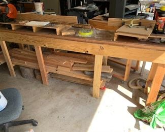 #81	Large Wood Work Bench  97x16x36	 $60.00 
