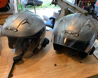 #104	HJC Medium Motorcycle Helmet - wireless headset	 $100.00 
#105	HJC Large Motorcycle Helmet - wireless Headset	 $100.00 
#106	HJC Large Motorcycle Helmet - corded	 $75.00 
