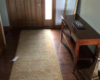 Runner Area Rug 33"W x 9', and a beautiful vintage table with castors