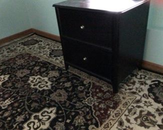 Black 2-Drawer Wood File Cabinet