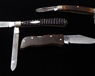 Pocket Knife Assortment, Qty 3, Includes Maxum, Case, And Old Timer