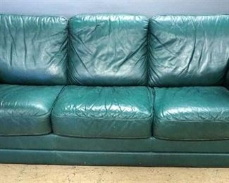 Faux Leather Sofa, 35" High x 86" Long